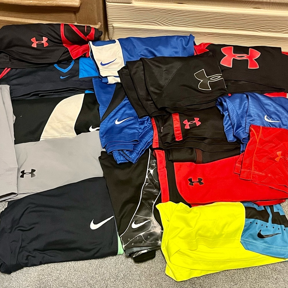 Nike and UA shorts 16 pair